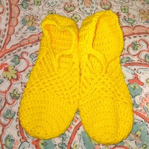 Cozy Yellow  Crochet Slippers